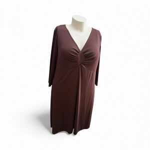 Silhouettes Brand Chocolate Brown Rayon Shift Dress Size 3X